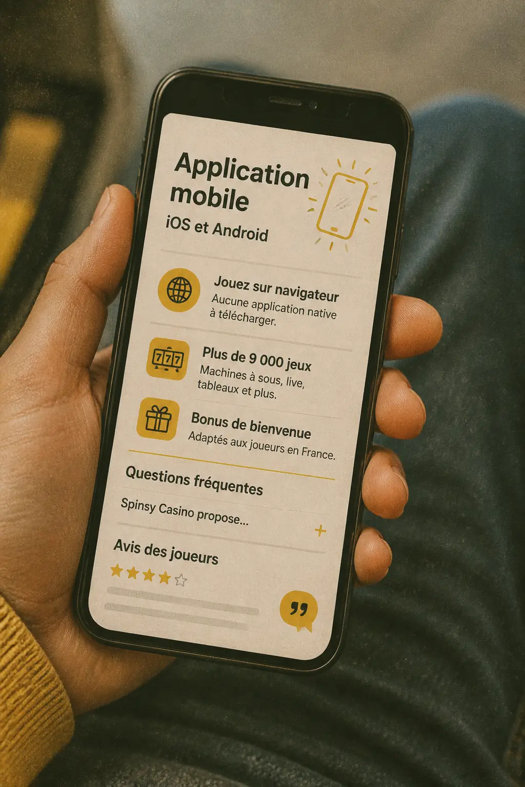 Application Spinsy Casino – Jouer sur iOS et Android visual guide for Spinsy Casino